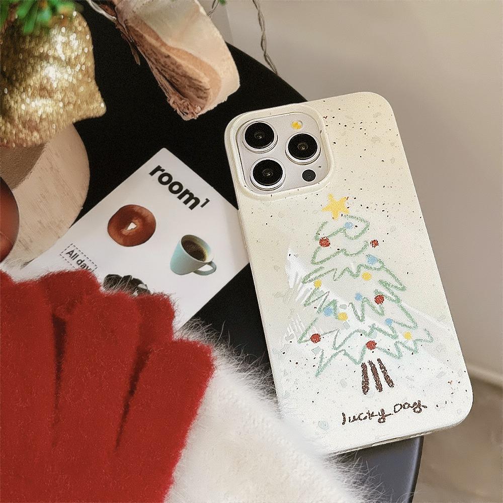 Ins Christmas Tree for IPhone16promax Mobile Phone Case 12 for Apple 15 Jelly Shell 11 Anti-fall 13 Soft 14