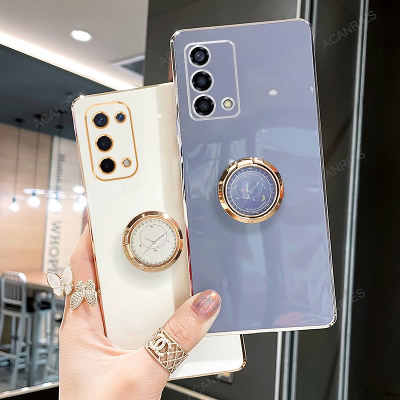A9 A5 2020 роскошный модный чехол-держатель с покрытием для Oppo A54 A74 A16 A57 A53 A52 A54s A93 A17 4g 5g подставка силиконовая задняя крышка