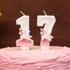 Свеча на день рождения 0-9 Цифровая свеча Розовый единорог Свечи для торта на день рождения для торта Свеча для детской вечеринки по случаю дня рождения Украшение торта