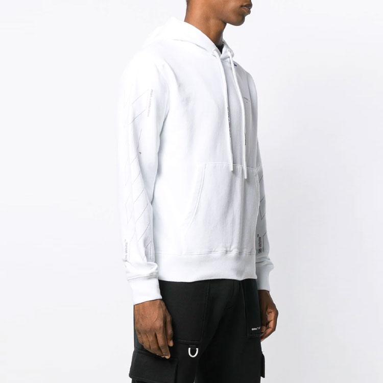 Off-White FW19 Толстовка с круглым вырезом и длинными рукавами сзади с буквенным логотипом и стрелками, мужские топы, белые OMBB034E19E300030191