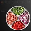 304 Stainless Steel Ginger Garlic Onion Prep Plate Multi Compartment Cooking Ingredient Tray Kitchen Tool