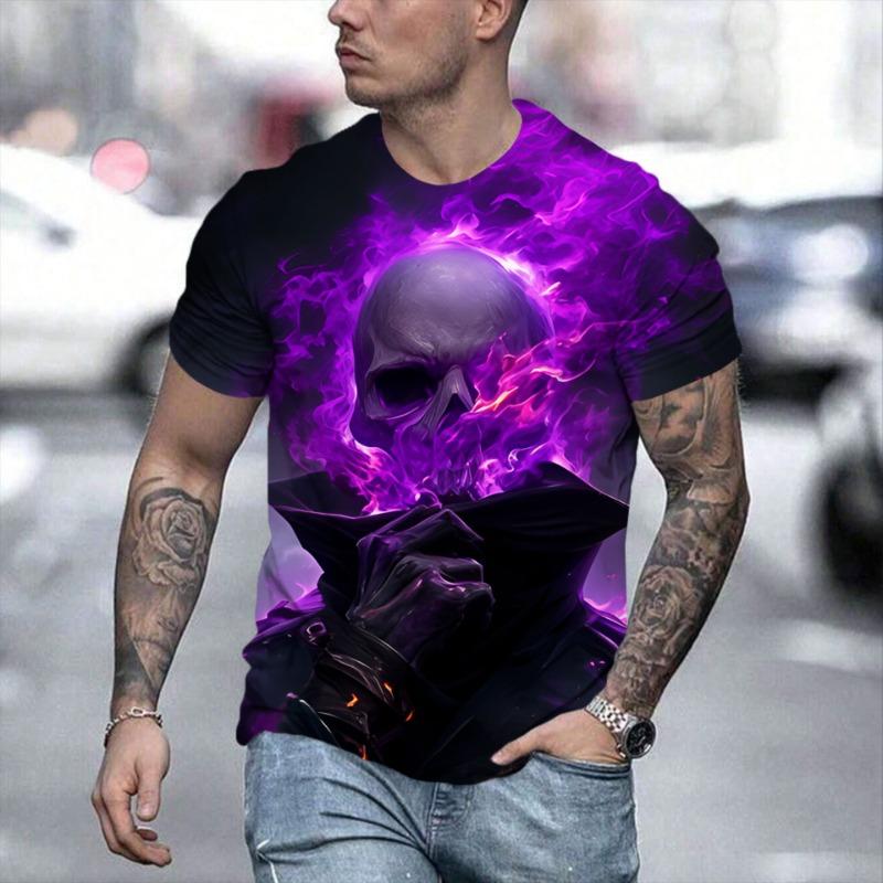 Summer Multi-color Animal 3D Printed Loose Casual Men's Round Neck Short Sleeved T-Shirts Men’s