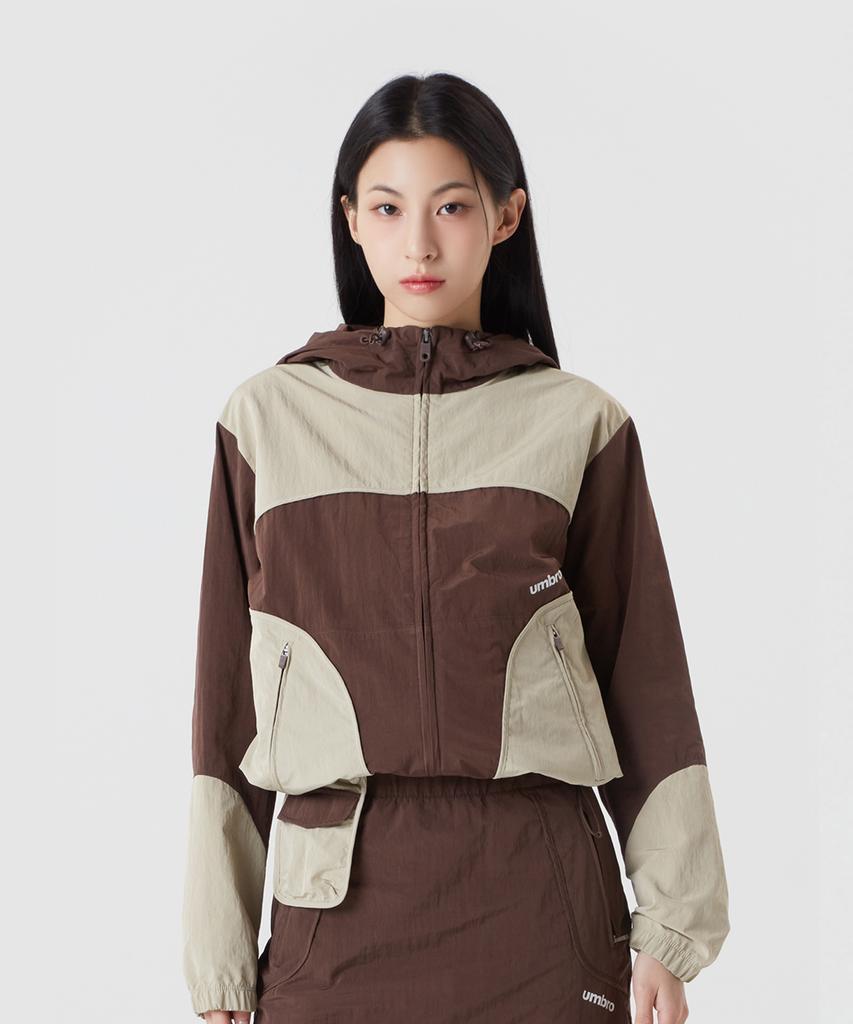 Ветровка Umbro Wayfinder с контрастным капюшоном, коричневая (Uq123Cjk12) (Тип)
