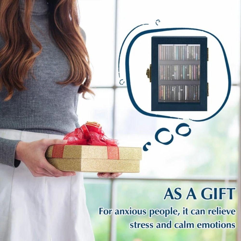 Деревянный миниатюрный книжный шкаф Креативное украшение Снятие стресса Встряхните свою тревогу