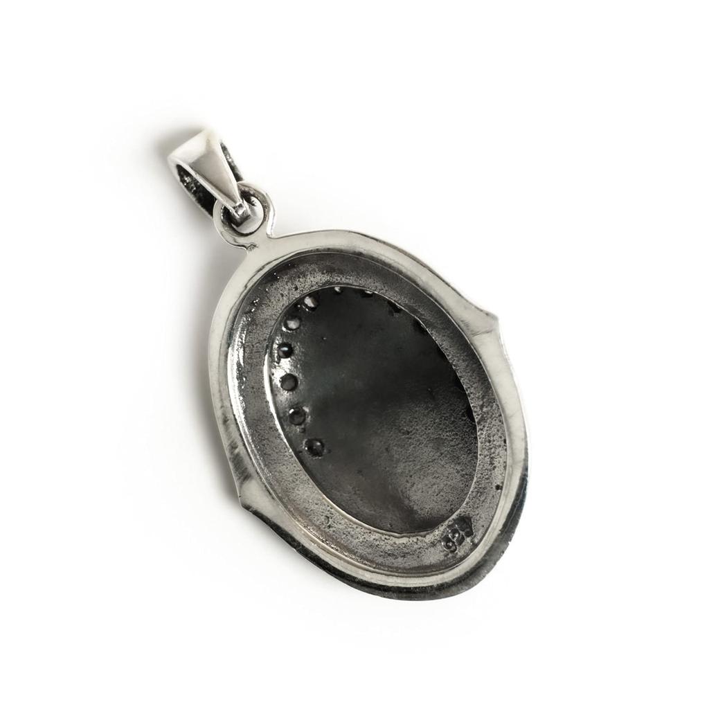 [World Accessories Carmelo] Кулон из стерлингового серебра 925 пробы «Богоматерь Гваделупская» для женщин и мужчин, с прозрачным цирконием