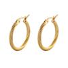 Fashion Women's Stainless Steel Real Gold Electroplated Wire Rope Round Earrings Simple and Fashionable Twisted Wire Earrings