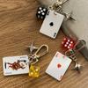 Металлический брелок из сплава Пики Бубны Трефы, Декоративный брелок для сумок, Ювелирные изделия на тему мультяшных цифр, Брелок для ключей автомобиля, Шармы, Подвески