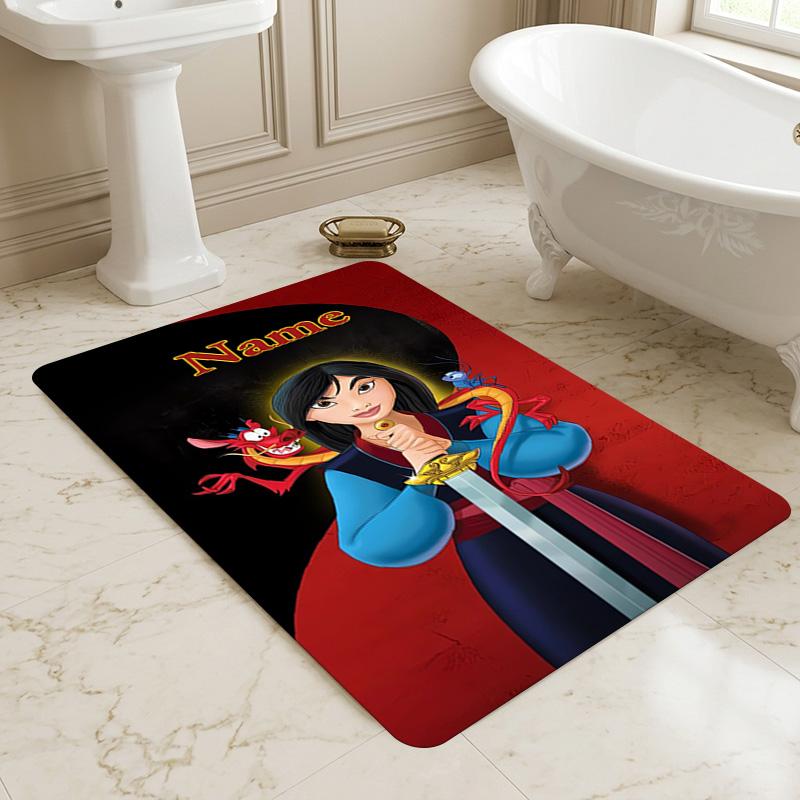 Personalized Name Princesses' Garden Living Room Non-Slip Area Rug Soft Carpet for Bedroom Kids Playroom Sofa,Office Home Decor Doormat