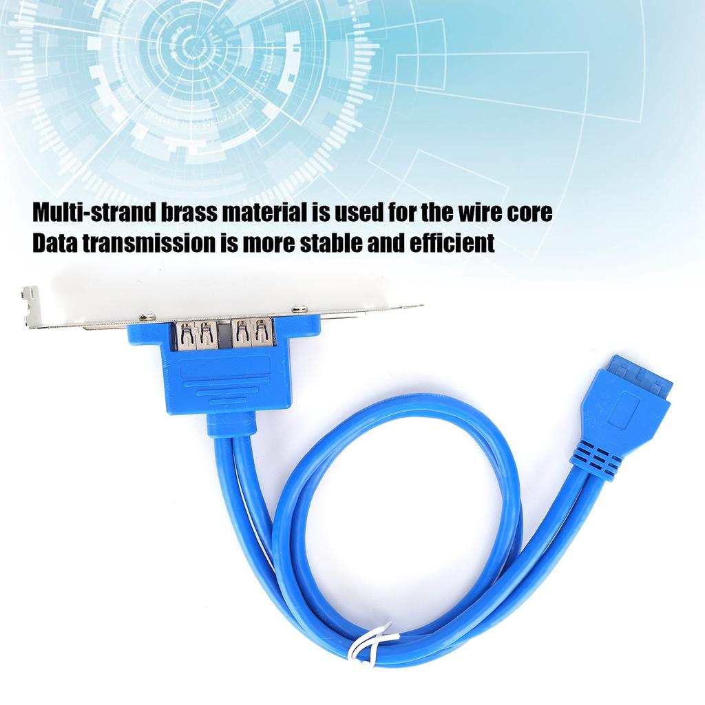 Двойной USB-кабель с перегородкой, материнская плата, 19-контактный разъем для двухпортового гнездового удлинителя, кронштейн задней панели