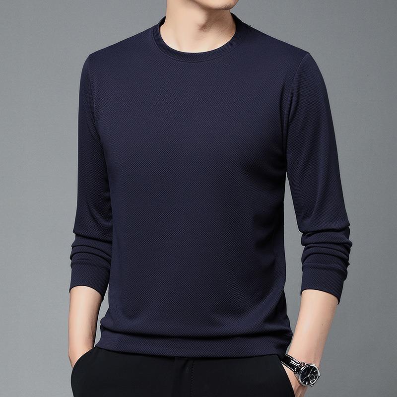 Men S Long Sleeve Solid Crew Neck Casual T Shirt