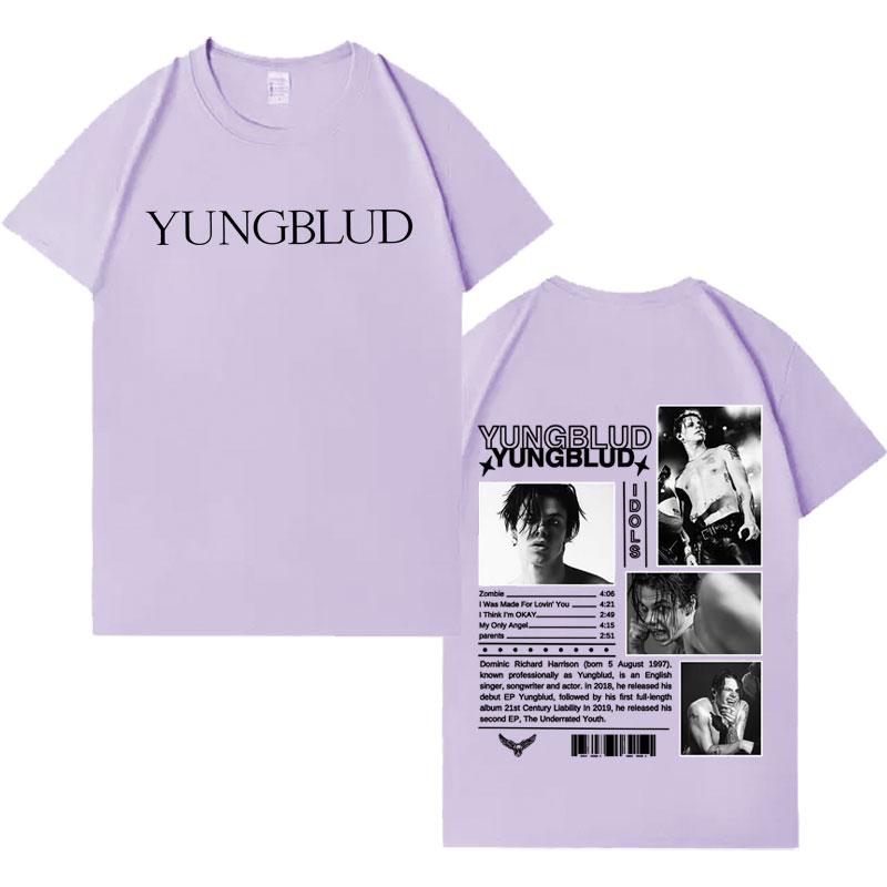 Singer Yungblud Album Print Tshrits Mens Casual Loose Pure Cotton High Quality T Shrit Aesthetic Crewneck Oversized Cozy Tshrit