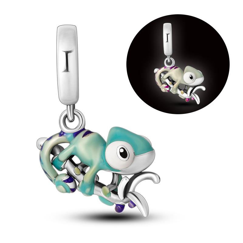 Copper Charms Luminous Beads Firefly Chameleon Fit Original Bracelet Pendant Diy For Woman Jewelry