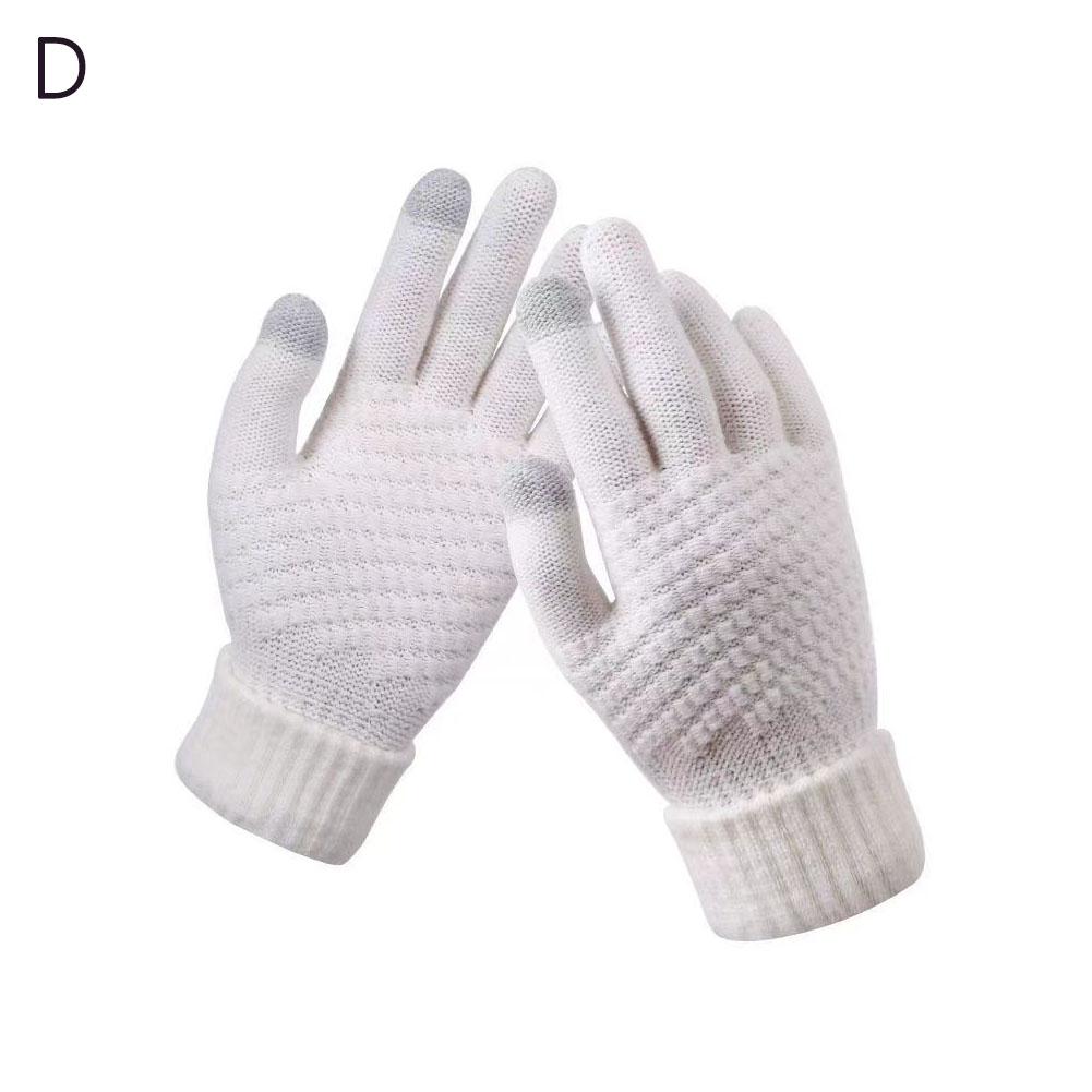 Winter Touch Screen Gloves Warm Elastic Knitted Full Finger Gloves for Men and Women Suitable for Outdoor Cycling Driving