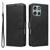 For Motorola Moto G56 5G Leather Wallet Case with Strap Solid Color Phone Stand Cover