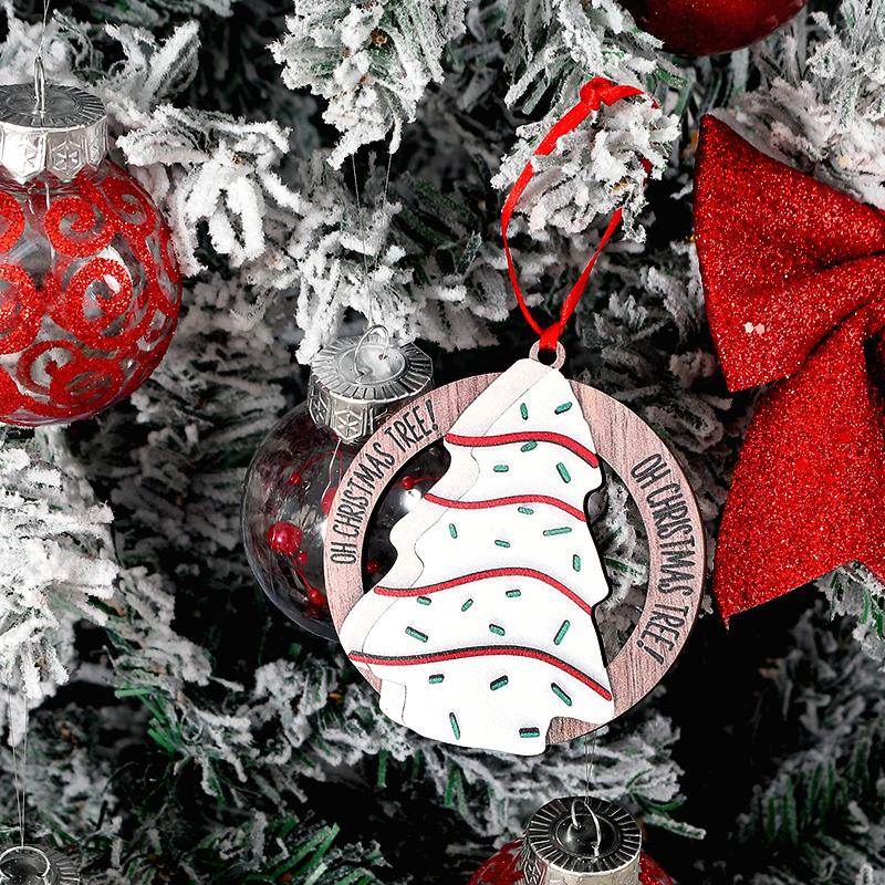 Рождественская подвеска Деревянные елочные украшения Рождественские подвесные кулоны для домашней комнаты Декор для вечеринки Подарочные аксессуары на Новый год 2025