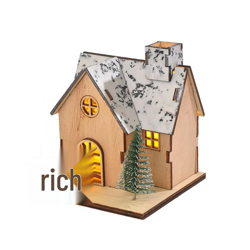 Деревянные рождественские настольные украшения в скандинавском стиле с подсветкой