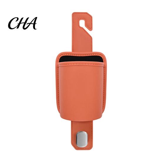 Vehicle Door Pocket Leather Car Cup Holder, Multifunctional Drink Hanger Pu Storage Bag with Headrest Hooks, Window Holder for Drinks Phone