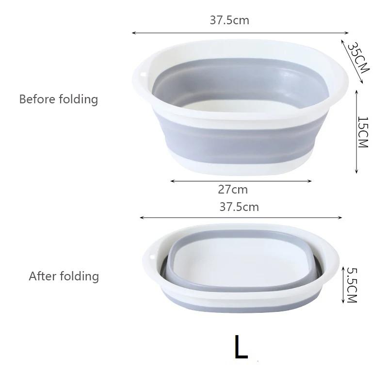 Multi-purpose Folding Wash Basin Portable Laundry Tub Hanging Bathroom Sink Travel Hiking Picnic Cleaning Tool Bathroom Products