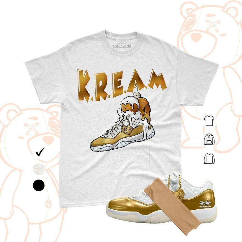 AJ 11 День Матери Kream Кроссовки, Графическая футболка в стиле стритвир, Унисекс Повседневная футболка, Футболка в тон кроссовкам и детская футболка, Bella Canvas