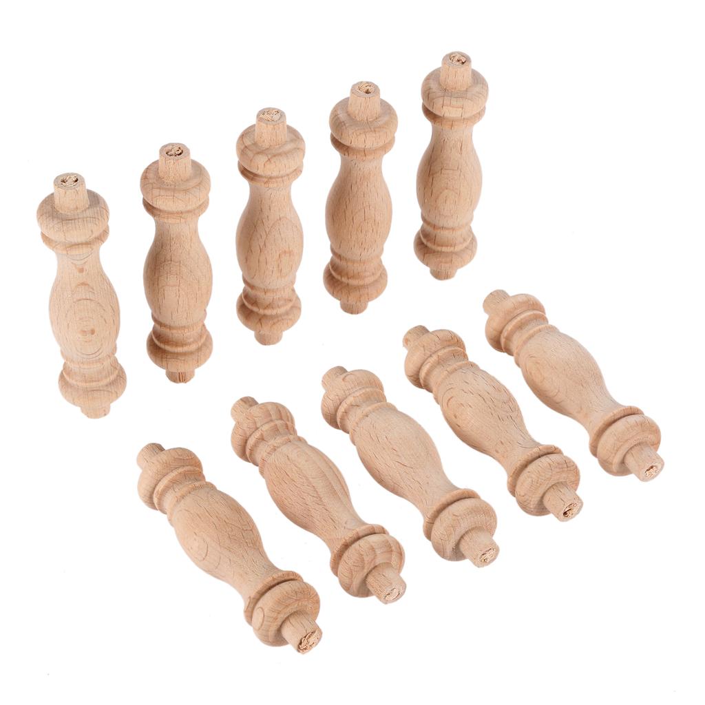 10 шт. Неокрашенные Необработанные Деревянные Поделки Колонна Моста Коридора Деревянный Забор Бусины Токарная Обработка Маленькая Аппликация Винтажный Декор Дома Свадьбы