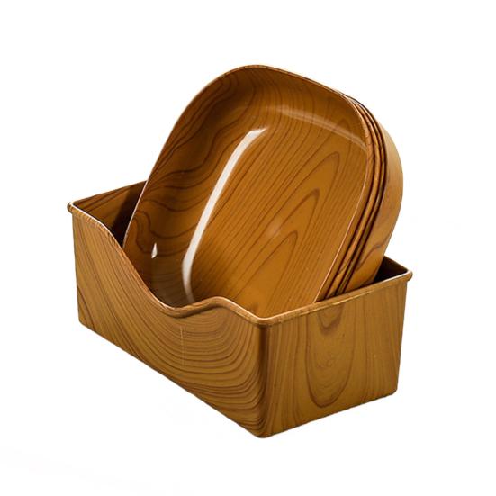 Блюдо для костей, имитация дерева, сервировочные подносы, пластиковая фруктовница в японском стиле