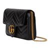 Gucci GG Marmont Золотой Винтажный Логотип Double G Держатель для карт Кожаный Два в одном На плечо Через плечо Мини-сумка Женские сумки 751526-AACCE-1061