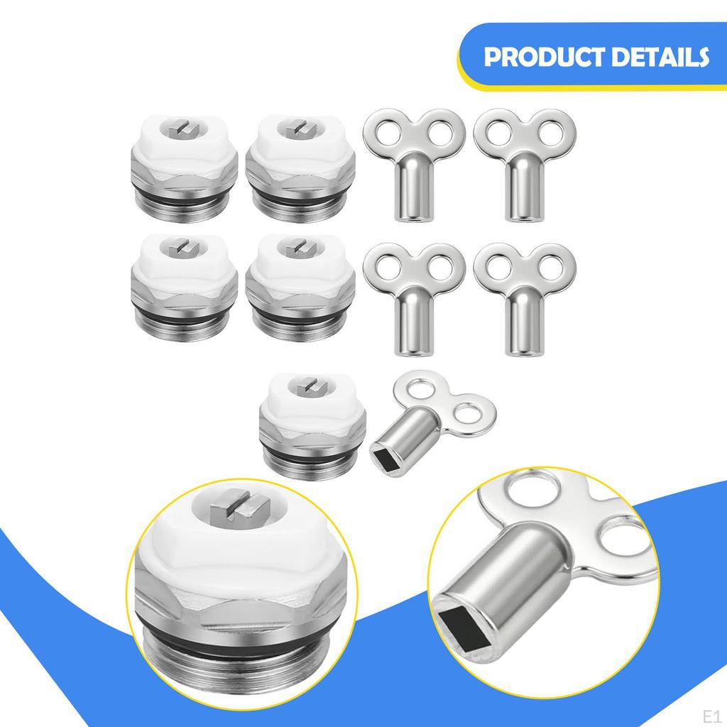 5 шт. Радиаторные воздухоотводчики Воздушный клапан Заглушка Конструкция с двумя отверстиями Высокая прочность