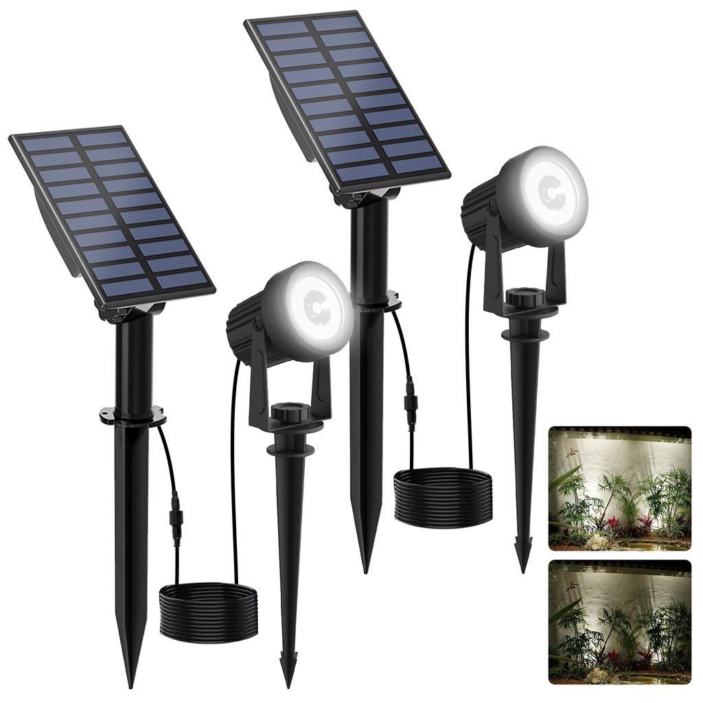 Super 2PCS Bright Solar Spotlight Solar LED Light Outdoor IP65 Waterproof 3000K6000K Solar Lamp For Garden Decor Solar Light