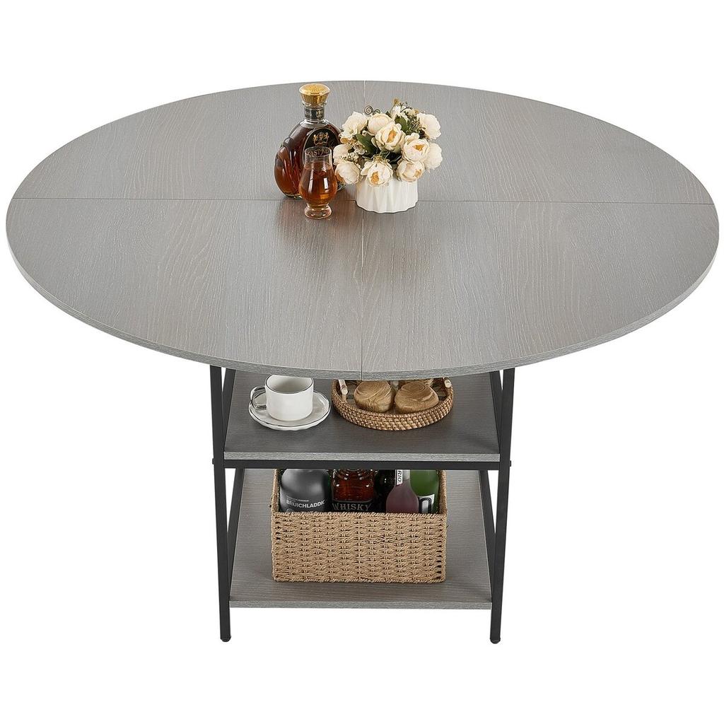 47 in Round Dining Table Wood Kitchen Table for 2-4 Person (Only Table)