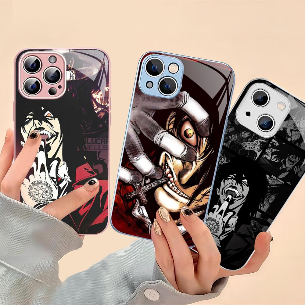 Чехол для телефона Alucard Hellsing Аниме Закаленное Стекло Для iphone 14 13 12 11 Pro Mini XS MAX 14Plus X XS XR