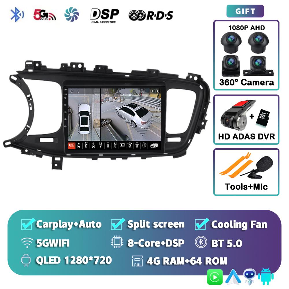 Android 14 Carplay Авто Магнитола Для Kia K5 Optima 2011 2012 2013 2014 2015 4G Мультимедийный Видеоплеер Навигация GPS Головное Устройство