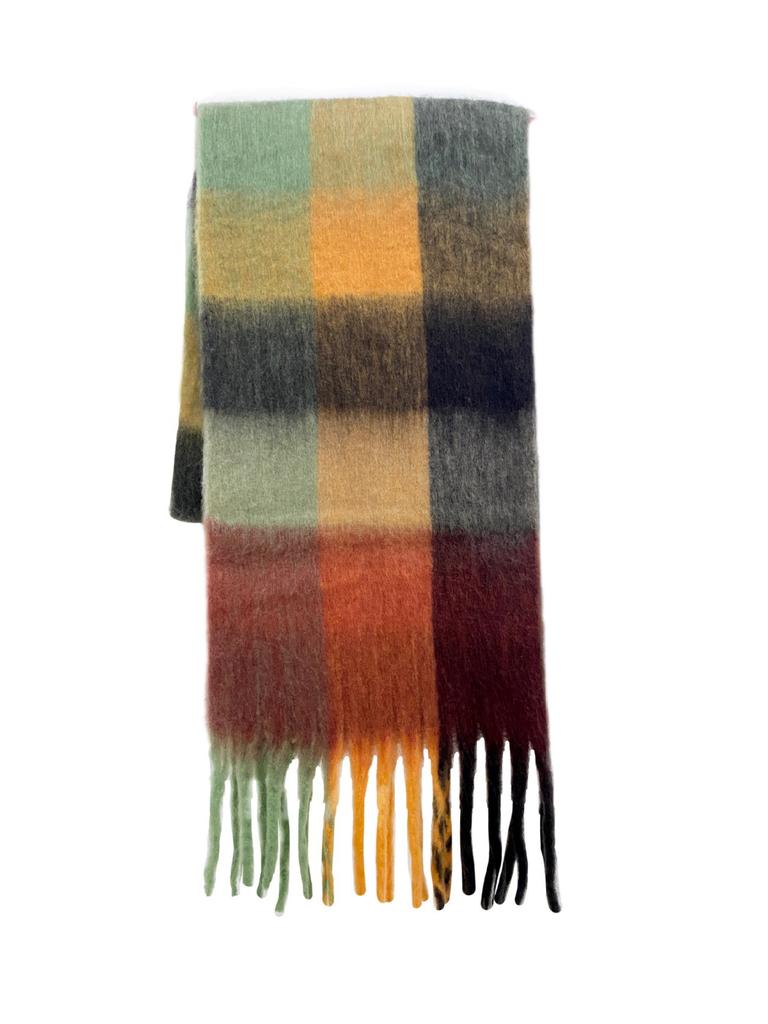 Tonglu Plaid Scarf New Imitation Cashmere Mohair Autumn and Winter Women's Warm Shawl