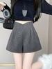 Женские широкие шорты с высокой талией, облегающие повседневные шорты А-силуэта, модная одежда в корейском стиле 2000 года, весна