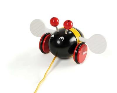Игрушка-каталка BRIO Шмель 30165, для детей от 1 года. [Игрушка, Деревянная игрушка, Подарок (День рождения/Рождество)]