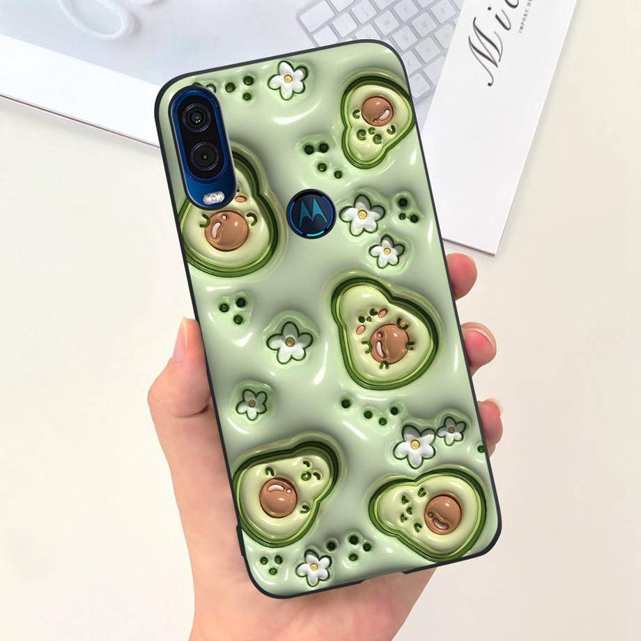 Чехол для телефона Motorola One Vision Задняя крышка Стильный узор Мягкий жидкий силикон ТПУ Чехол Fundas Корпус Motorola One Marco
