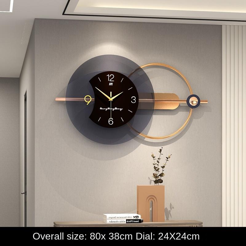 Clock Living Room High-end Modern Light Luxury Home Punch-free Clock Wall Hanging Fashion Simple Creative Decorative Wall Clock