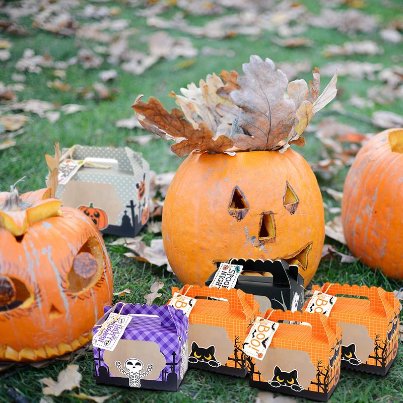 Портативная упаковочная коробка для десертов, 5 шт., оконная упаковочная коробка для конфет, упаковочная коробка, подарок на Хэллоуин
