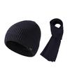 Autumn Winter Warm Suit Outdoor Velvet Thick Windproof Ear Protection Knitted Hat Scarf Two-Piece Set