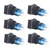 25Pcs Push Button Switch Momentary Self Locking 16mm Square with Light Set Kit 12VGreen