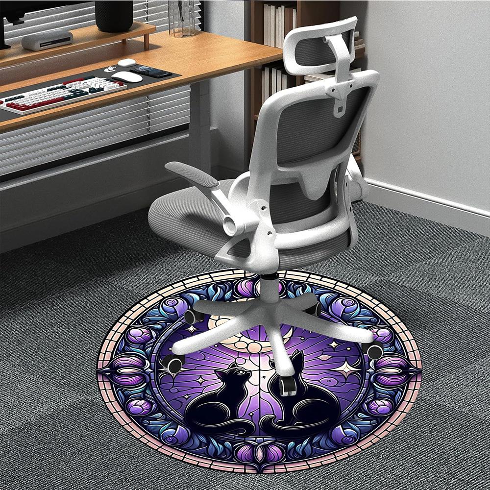 1PC Stained Cats Art Chair Carpet for Office, Indoor Non-Slip Washable Carpet, Soft Comfortable Mat For Office Room yy250930308