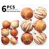 Set of 6 Warm Brown Cookie Christmas Ball Tree Hanging Ornaments Retro 8cm Foam Balls for Tree Decor New Year Winter 2026
