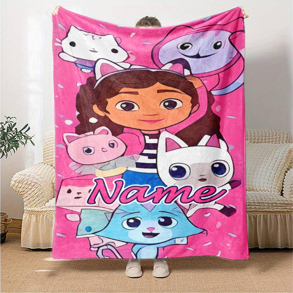 Customiz Name Personality Gabby's Dollhouse Blanket Soft &Warm Sofa Office Bed Travel Lunch Break Blanket, Gift Suitable All Seasons