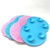 Portable Efficient Makeup Brush Cleaning Mat with Suction Cups, Low-Allergen Double-Sided Round Pad, Reusable Brush Cleaner Pad