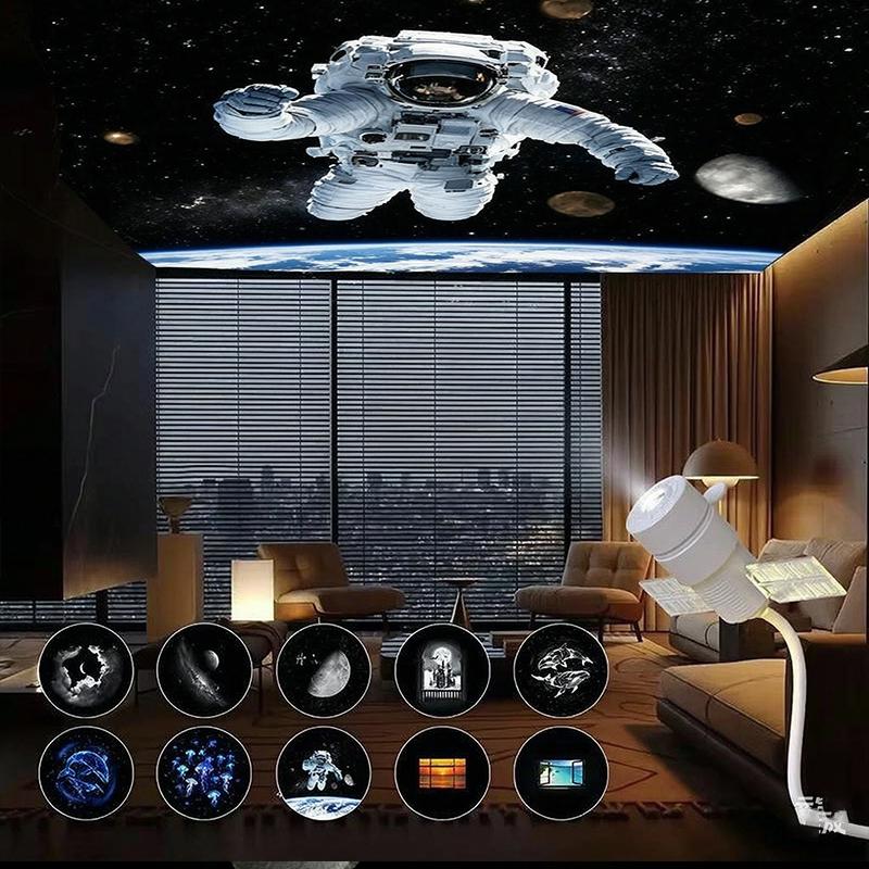 2 In 1 Satellite Galaxy Projector Nightlight HD Car USB Direct-inserted Atmosphere Lamp 360° Bedroom Eye Protection Nightlight2