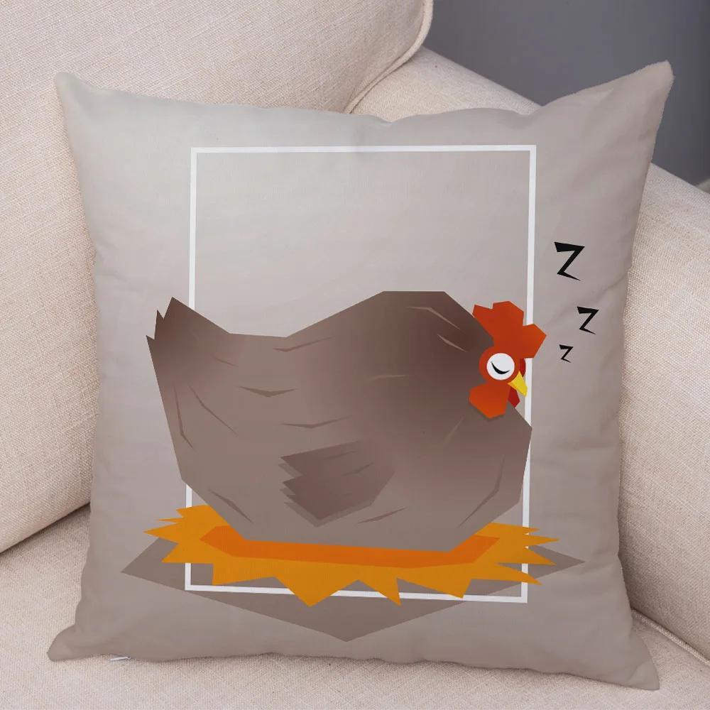 Милый мультяшный животный декор, наволочка, свинья, медведь, корова, акула, диван, наволочка для комнаты, детский сад, дом