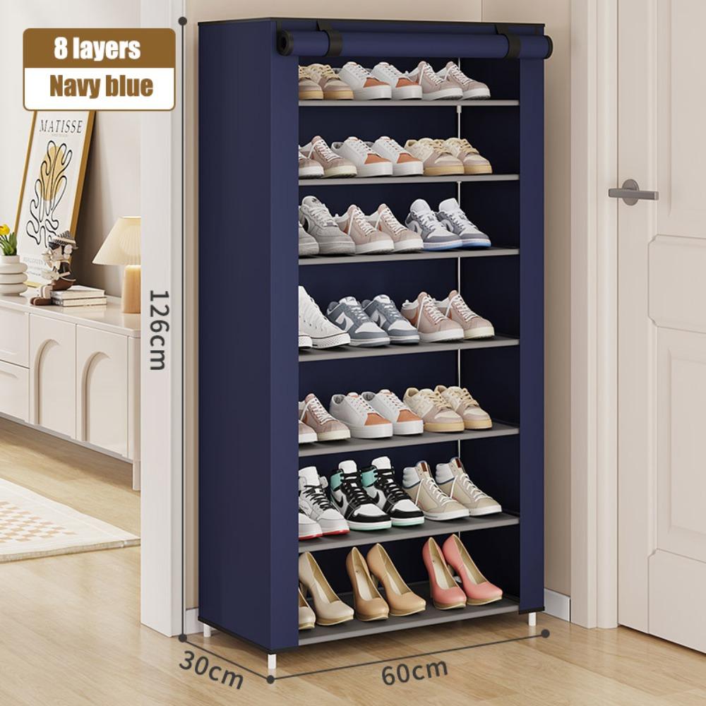 Шкаф для обуви из пылезащитной ткани, многофункциональная полка для хранения обуви, влагостойкая, приподнятая конструкция, большая вместимость, шкаф для обуви