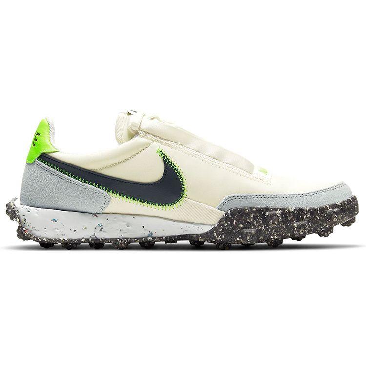 Nike Waffle Racer Crater Светло-слоновая кость Черный Электрический зеленый Женская обувь для повседневной носки CT1983-102