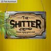 2D Flat 1pc 12x8 Retro Bathroom Aluminium Wall Art with THE SHITTER Please Enjoy Your Visit Quote Vintage Toilet Decor Funny Bathroom