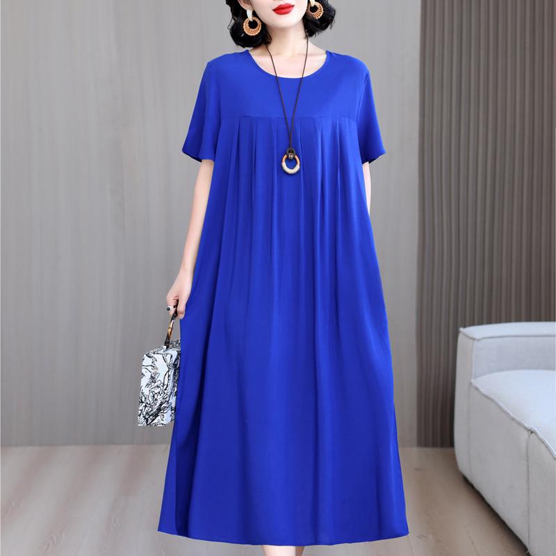 Женские свободные платья, элегантное повседневное летнее платье больших размеров с коротким рукавом, длинное платье больших размеров, женская винтажная одежда