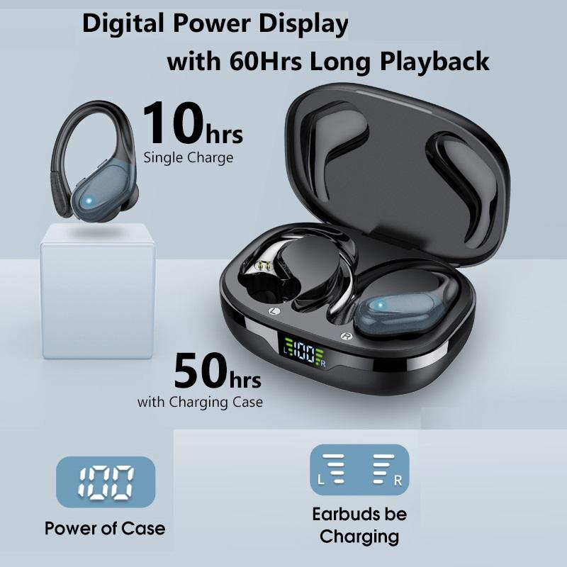 Спортивные TWS Bluetooth 5.1 Наушники с Микрофоном Беспроводные Наушники Светодиодный Дисплей Наушники с Шумоподавлением Внутриканальные Водонепроницаемые Наушники
